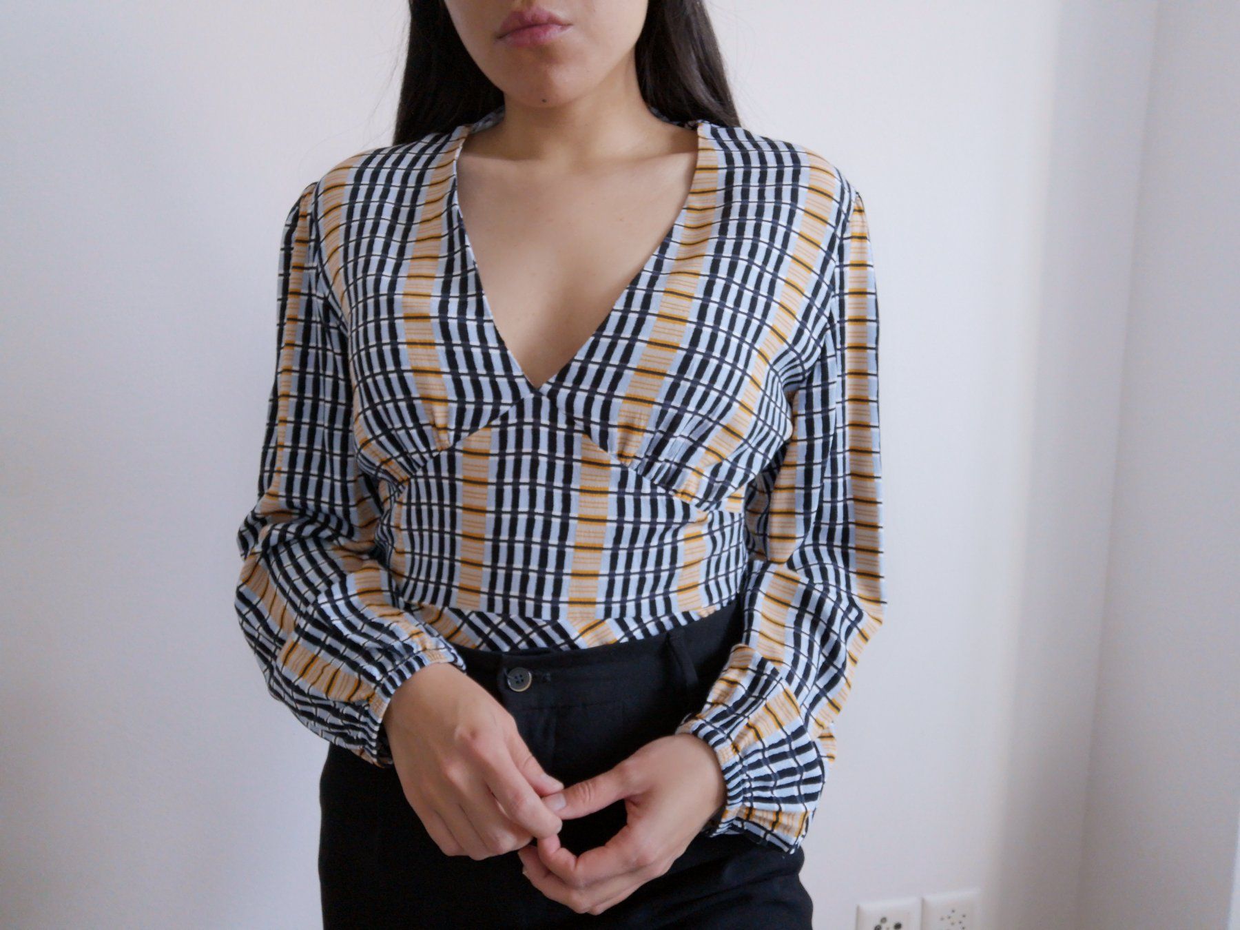 Samsøe Samsøe Camicette: Samsoe Samsoe Bluse Grösse ca. kleine S, blau orange – Usato da Zürich venduto da Mme.Sora 1