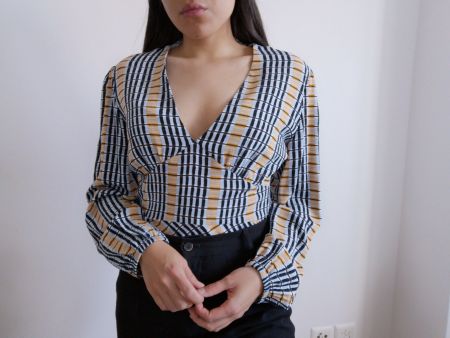 Samsoe Samsoe Bluse Grösse ca. kleine S, blau orange