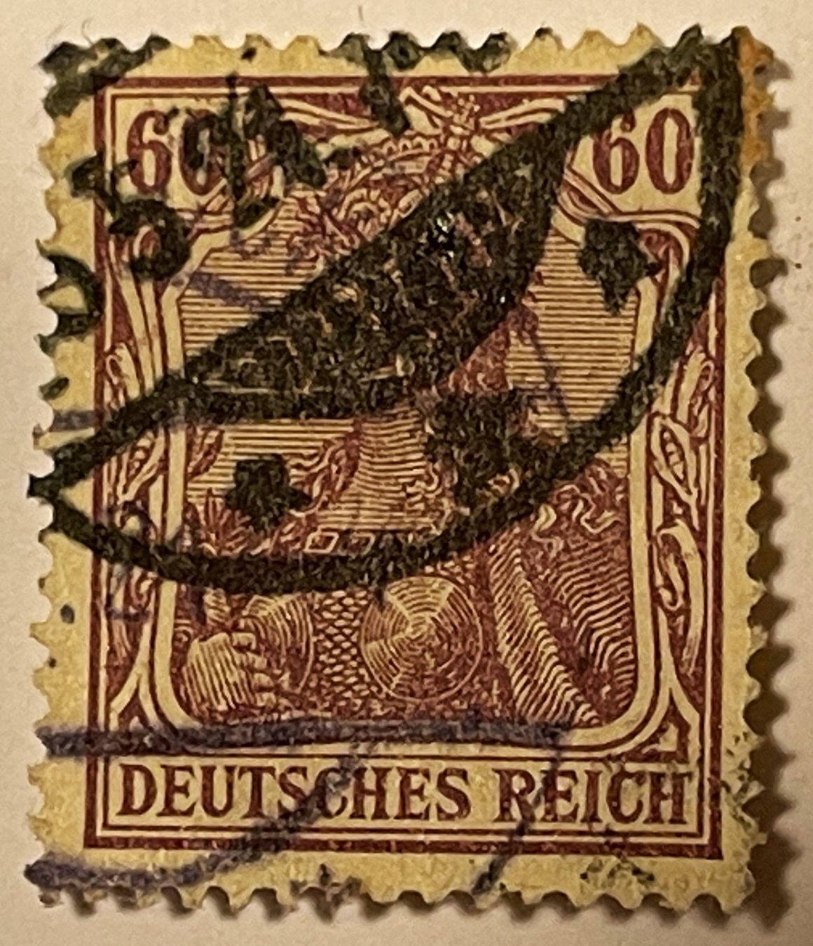 Alle Briefmarken: Deutsches Reich 60 Pfennig – Gebraucht aus Oftringen von Vucki 1
