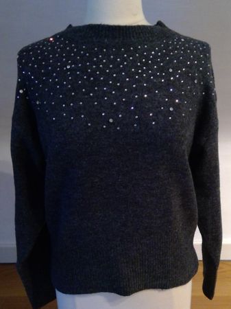 Damen Pullover mit Strasssteinen