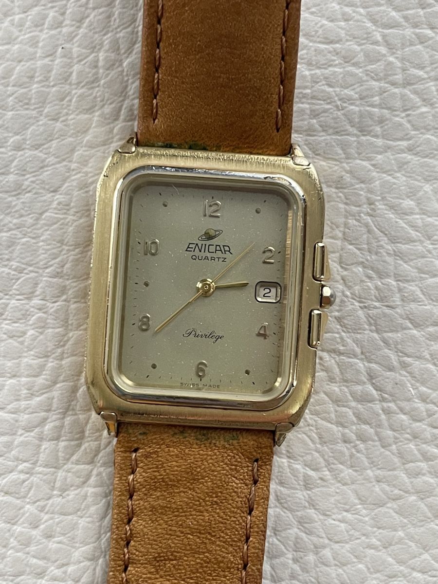 Enicar Orologi: Montre Enicar Quartz Privilège plaqué or – Usato da Posieux venduto da Angeles82
