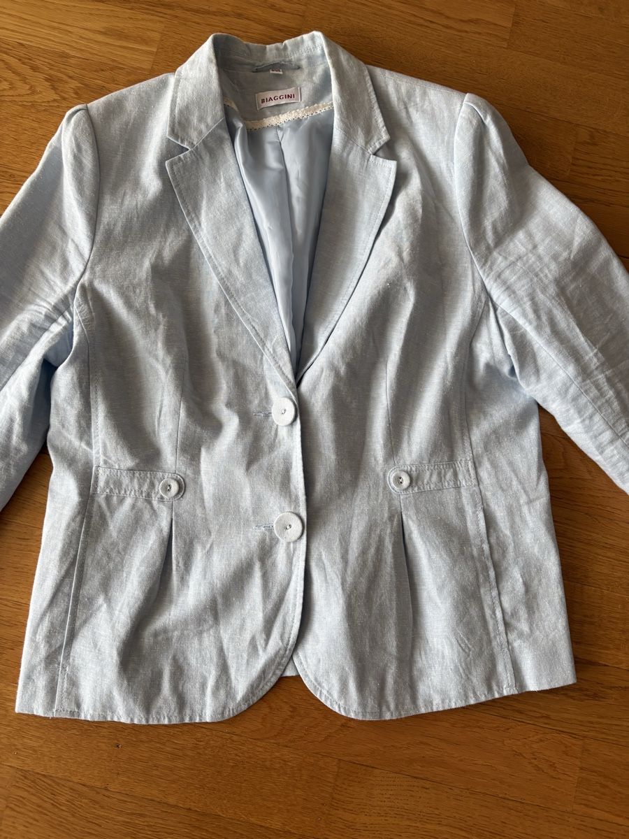 Giacche: Hellblauer Blazer Biaggini Grösse 44 / Länge ca. 70 cm – Usato da Beromünster venduto da msklef 4