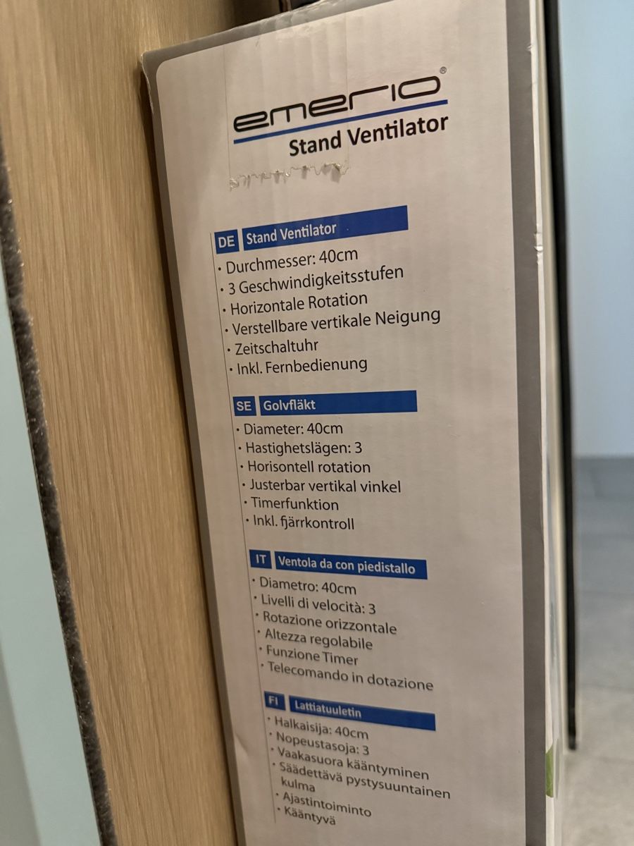 Ventilatori: Emerio Standventilator, neuwertig, Durchmesser 40cm – Nuovo e nell'imballaggio originale da Staffelbach venduto da Barbara1212 1