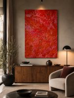 Neu! XL Gemälde rot „Korallener Sonnenuntergang" 100 x 80 cm