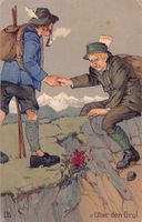 FLACHLÄNDER in den Alpen - Karikatur von 1912