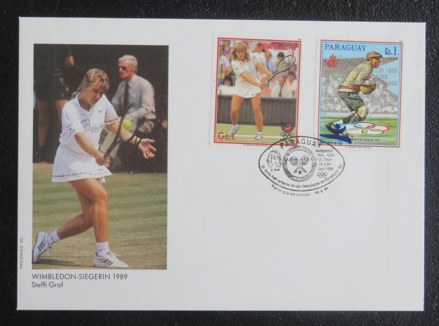 Alle Briefmarken: Ersttagsbrief Steffi Graf, Wimbledon 89 – Neu (gemäss Beschreibung) aus Lachen SZ von peace0