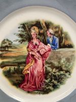 2 Vintage Porzellanteller Rokoko signiert ca. 24 cm