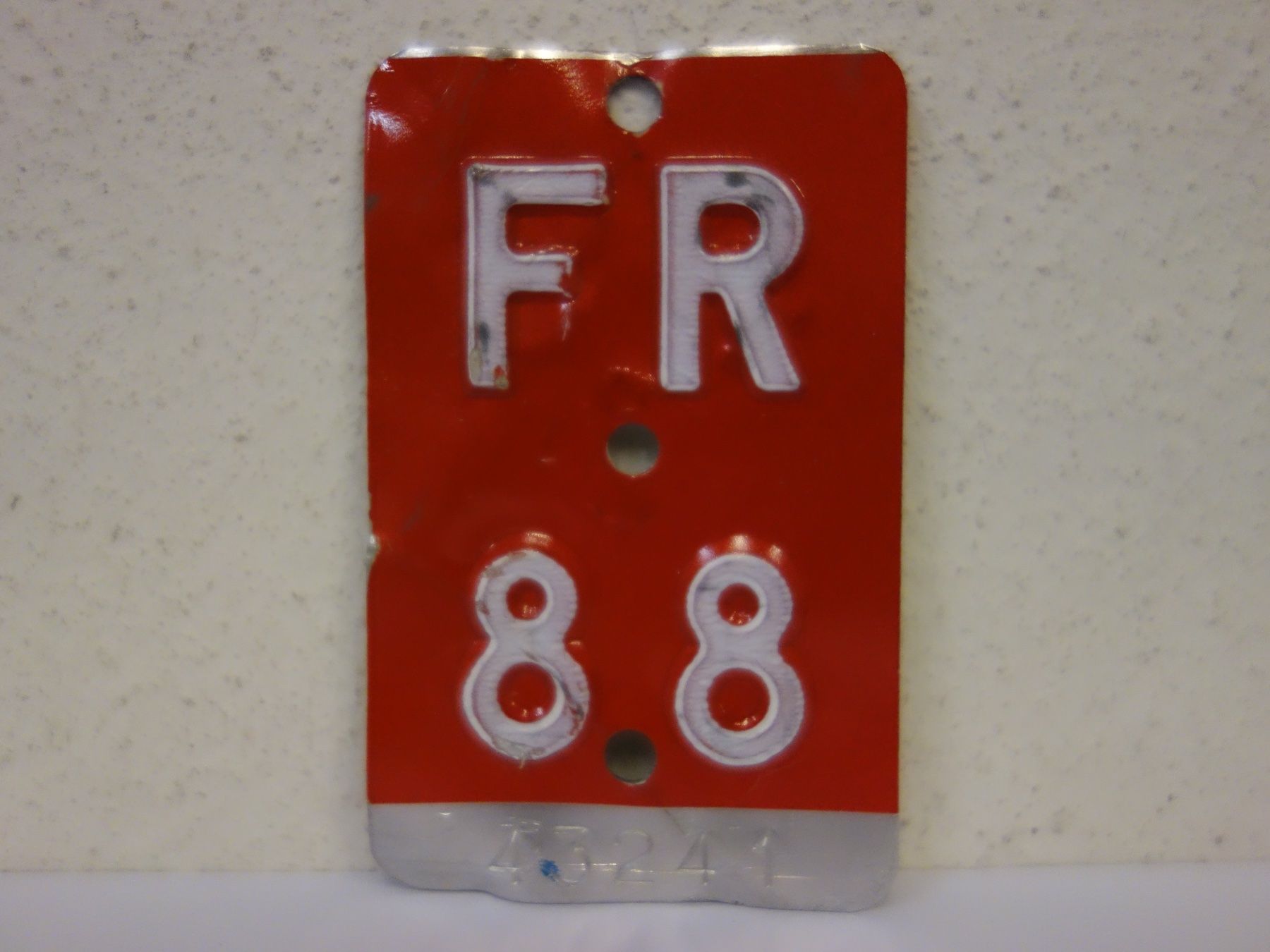 Schilder: FR 88 VELONUMMER - FAHRRADSCHILD – Gebraucht aus Kerzers von zimmergruen
