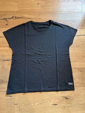 Schwarzes Bergans T-Shirt Merino Wolle Grösse L für Damen