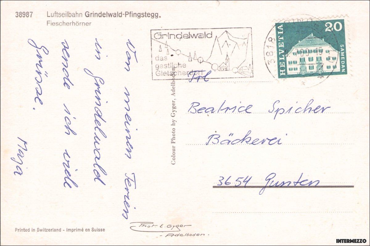 Cartes postales: Grindelwald // 1968 Luftseilbahn Pfingstegg – D'occasion à Basel par intermezzo12 1