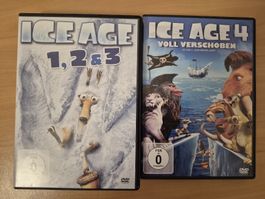 DVD Set Ice Age 1, 2 & 3 / Ice Age 4 VOLL VERSCHOBEN
