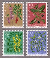 1974_J248-251_PRO JUVENTUTE_GIFTPFLANZEN DES WALDES_** !