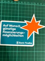 Vintage-Aufkleber – Leuchtreklame der Bank Finalba