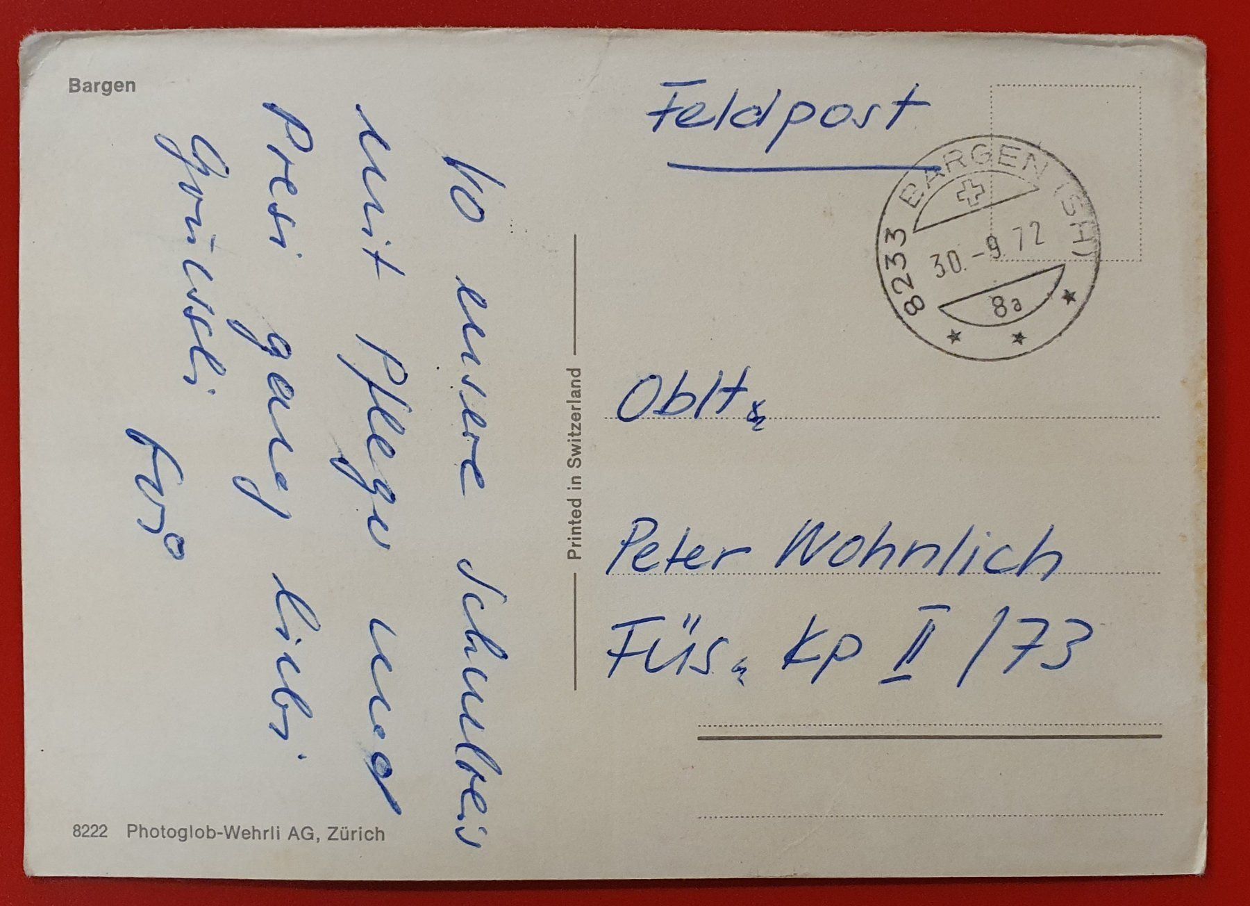 Cartoline postali: Bargen 1972 – Usato da Kreuzlingen venduto da Rschweiz1 1