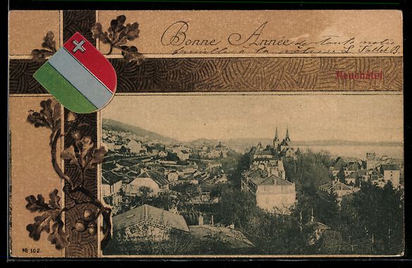Ansichtskarten: Neuchatel, Gesamtansicht aus der Vogelsc – Gebraucht aus Berlin von bartko-reher