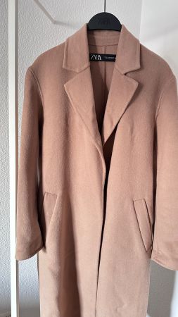 ZARA Oversize Wollmantel m. Gürtel, Gr. XS, Karamellfarben