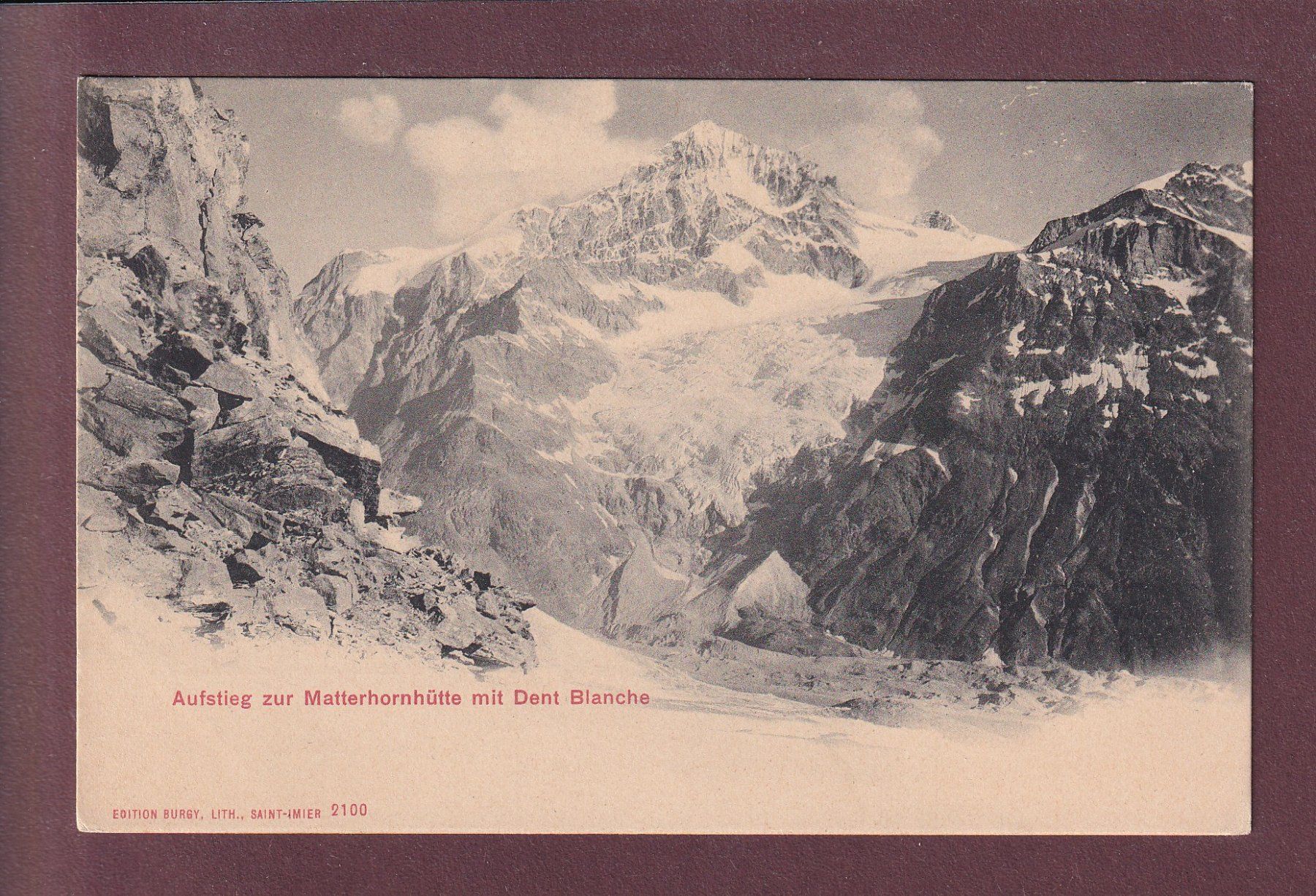 Cartoline postali: Aufstieg zur Matterhornhütte - DENT BLANCHE – Usato da Pully venduto da nicecards
