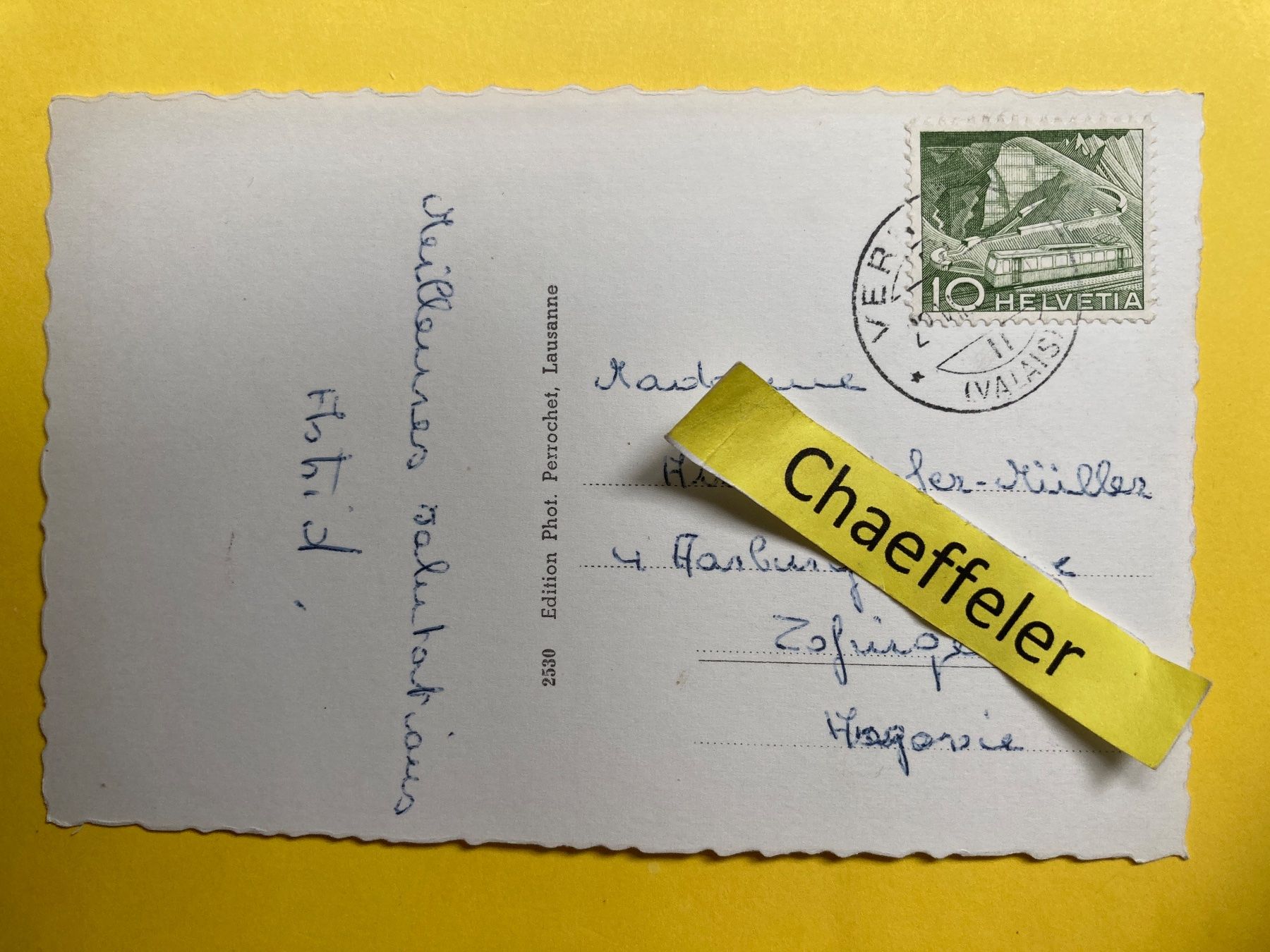 Cartoline postali: Vernayaz – Usato da Zürich venduto da Chaeffeler 1