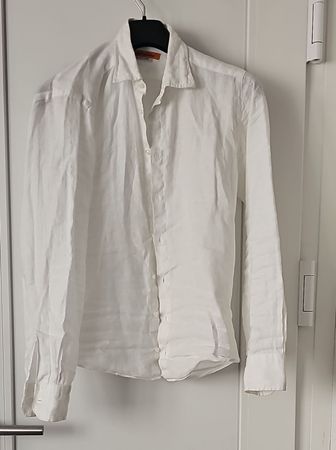 Chemise en lin blanche, idéale pour occasions taille S