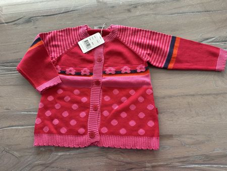 NEU Fixoni Strickjacke rot gemustert Grösse 86/92 🌸