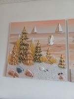 Tableaux set 3 Piece.Elegante Landschaft+Meer+Segel=Ferien