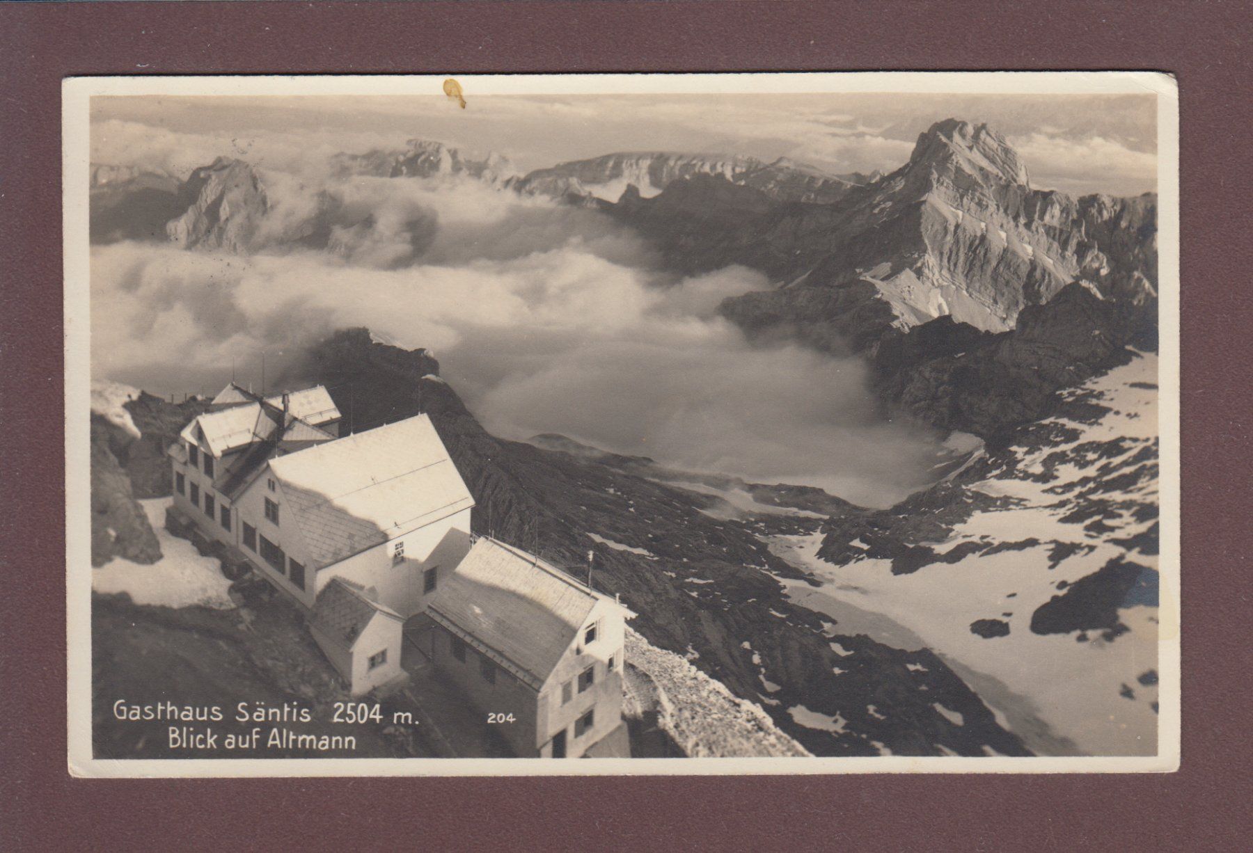 Cartoline postali: Gasthaus SÄNTIS - Altmann - 1925 Hotel Stempel – Usato da Pully venduto da nicecards