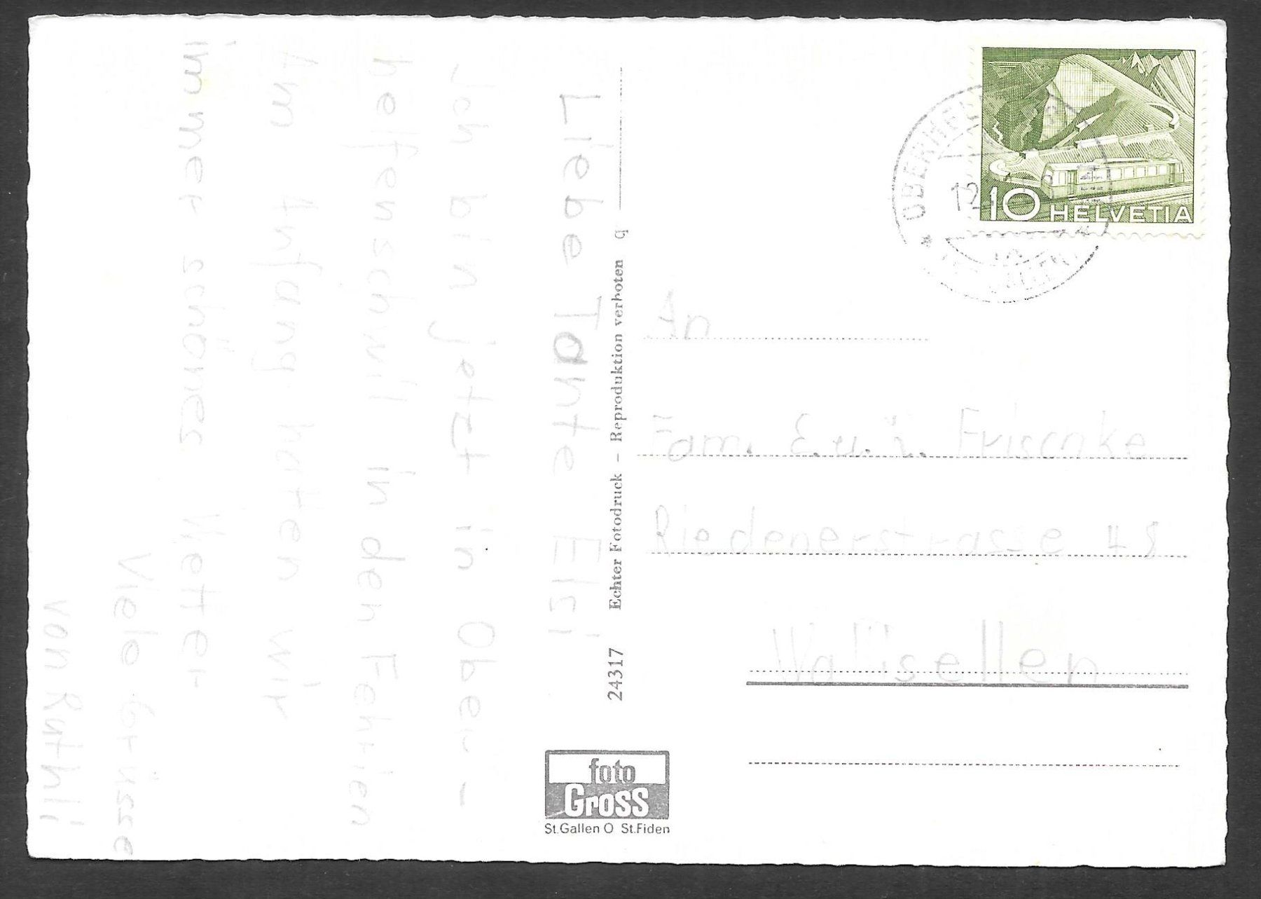 Cartoline postali: Oberhelfenschwil mit Blick zum Säntis – Usato da Olten venduto da clotaldi 1