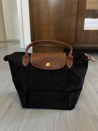 Handtasche Longchamp Le Pliage Noir mit Gebrauchsspuren
