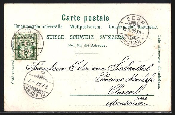 Cartoline postali: Litho Bern, Blick auf Münster, Adrian v – Usato da Berlin venduto da bartko-reher 1