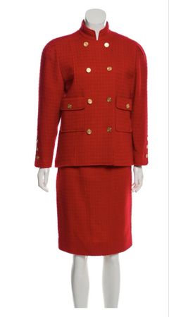 CHANEL boutique vintage skirt suit - red tweed | FR38