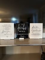 3x Deko Schilder Set Hochzeit Karten Geschenke Drinks Herzen