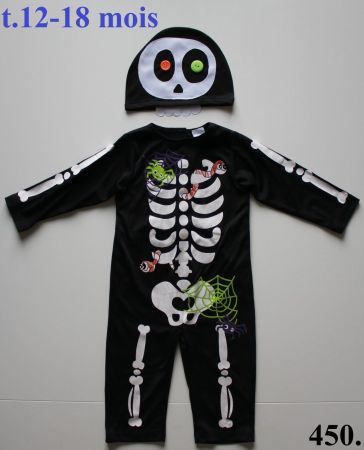 Costume squelette / Skelett t. 12 - 18 mois