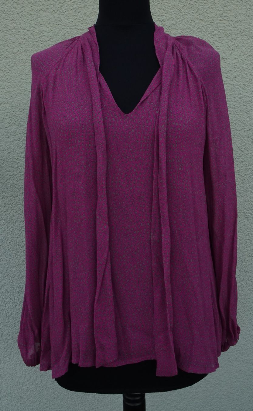 Hemisphere Camicette: Schluppenbluse Hemisphere Gr. M pink braun Bluse – Usato da Winterthur venduto da blumeblau77 7