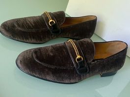 TOM FORD Liam Chain Velvet Leder Slip On Loafer Schuh 41 NEU