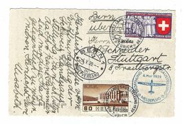 Landesausstellung Meldeflug 1939 auf Karte nach Stuttgart aa