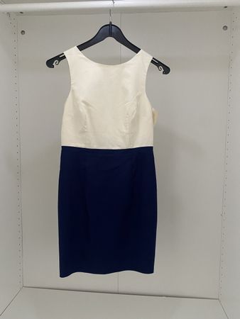 Elegantes Cocktailkleid Creme-Blau Grösse XS 👗