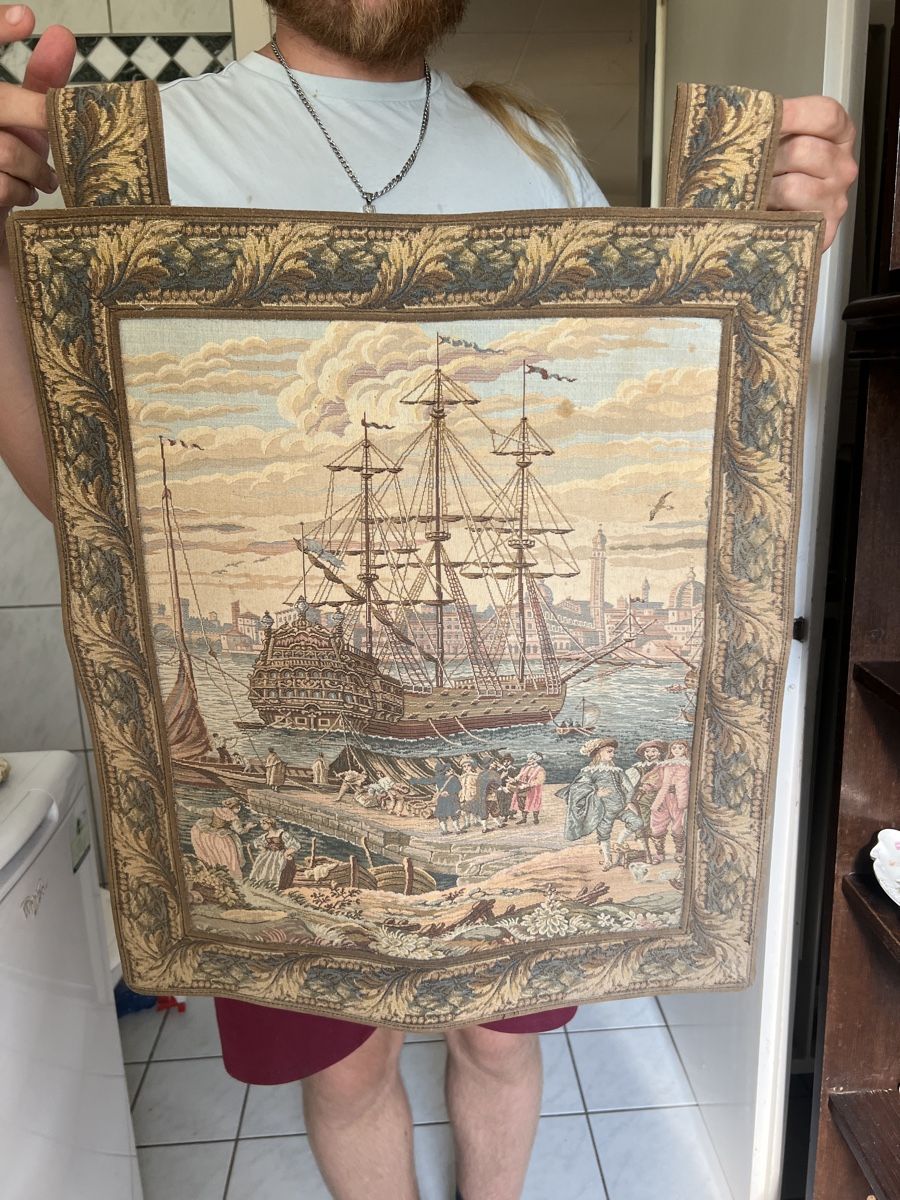Tapis: Wandbehang Teppich Schiff Motiv antik – D'occasion à Niederglatt ZH par AnFleischmann