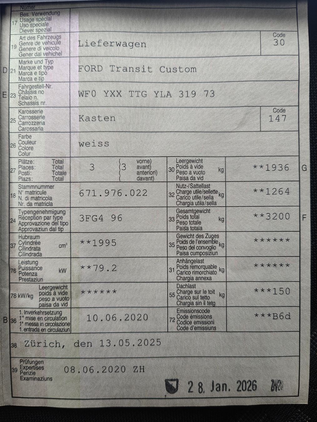 Ford Veicoli commerciali: Ford Transit Custom, 2.0 Diesel, 320, L1H1 + SORTIMO – Usato da Münchwilen TG venduto da atom2000 6