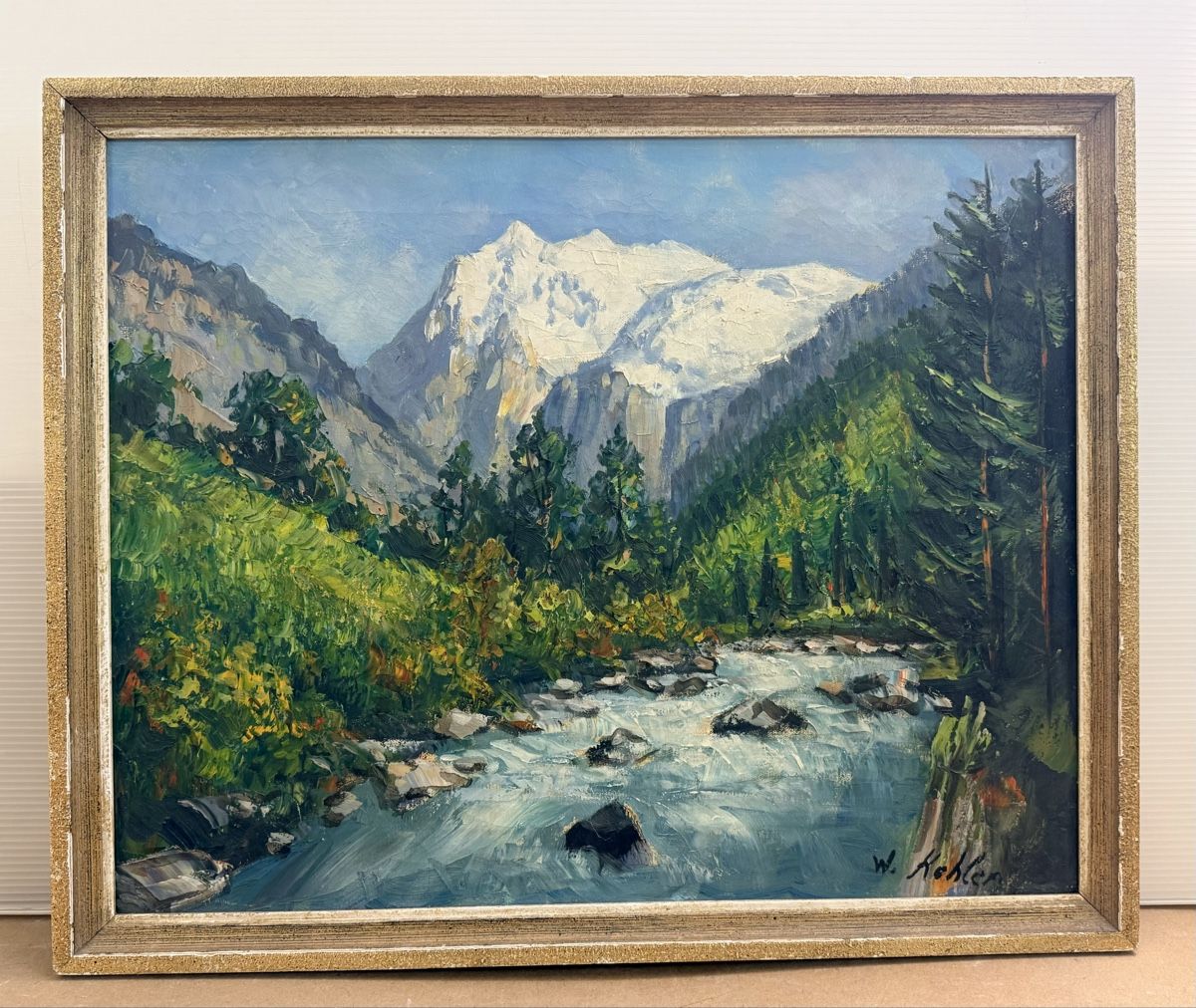 Dipinti: W. Kehler - Ölgemalde - Lütschinenschlucht – Usato da Solothurn venduto da NUVICO