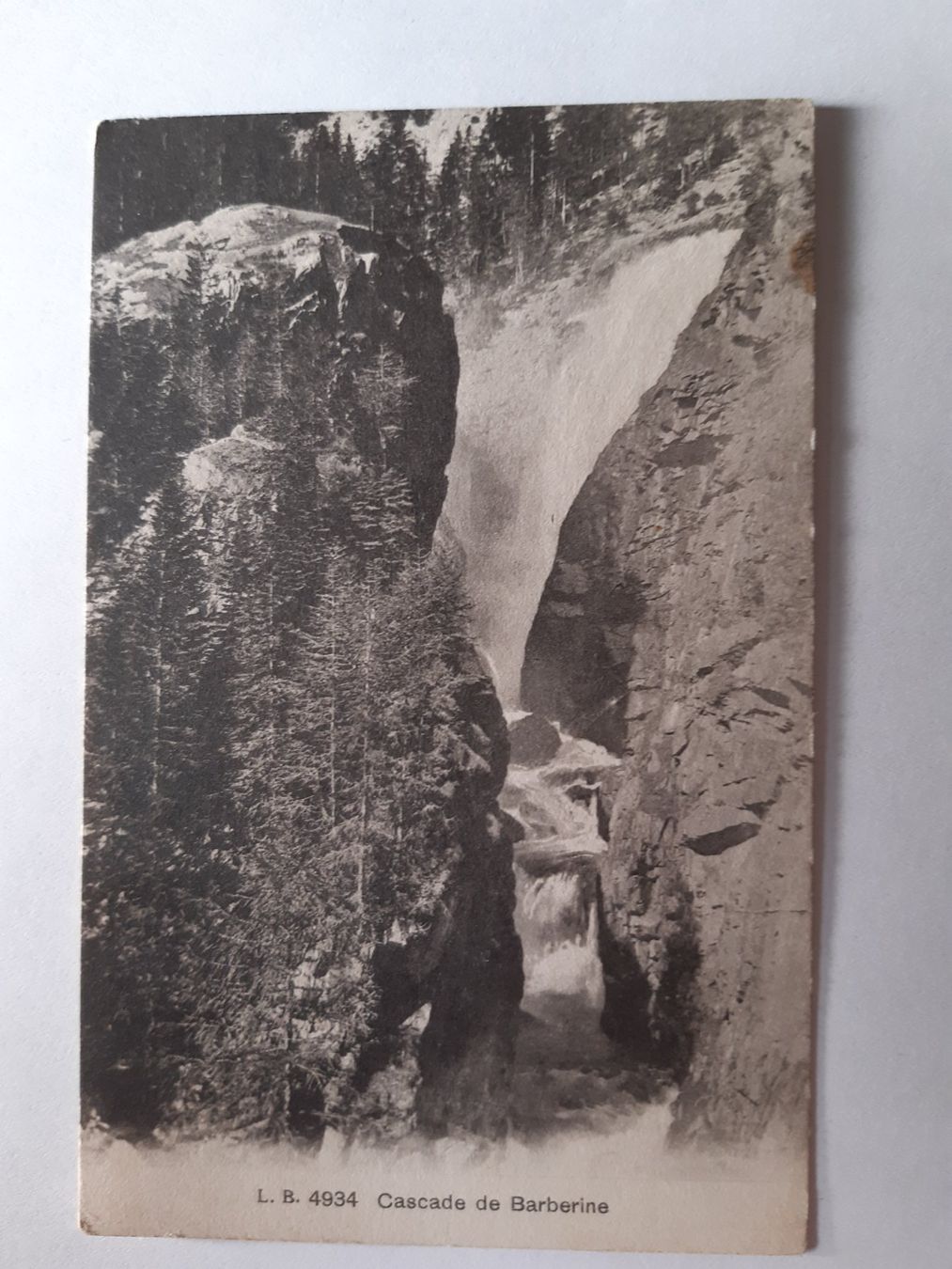 Ansichtskarten: Ansichtskarte Cascade de Barberine L. B. 4934 – Gebraucht aus Wattwil von yburgler