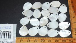 Anhänger Set L-7556 – 20 Stück Perlmutter je 13x18mm
