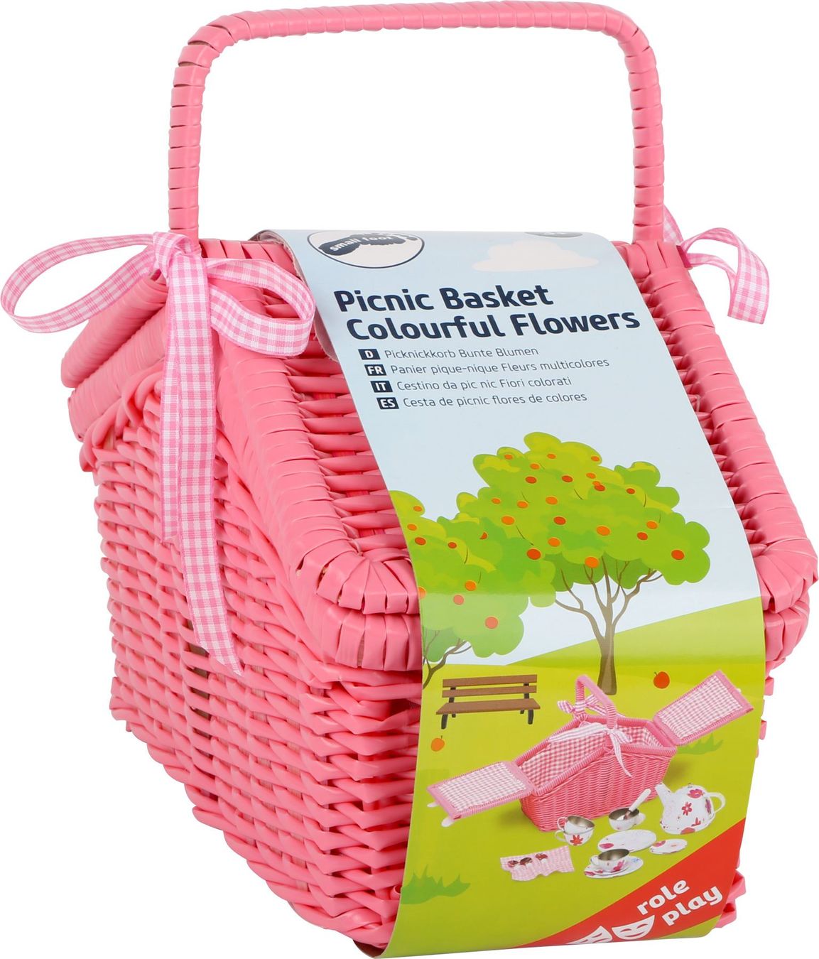 Giocattoli: Kinder Picknickkorb Rosa - bunte Blumen – Nuovo e nell'imballaggio originale da Wettingen venduto da Swala 1