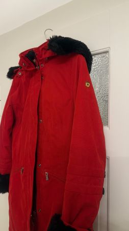 Rote Wellenstein Winterjacke mit Pelz, warm gefüttert