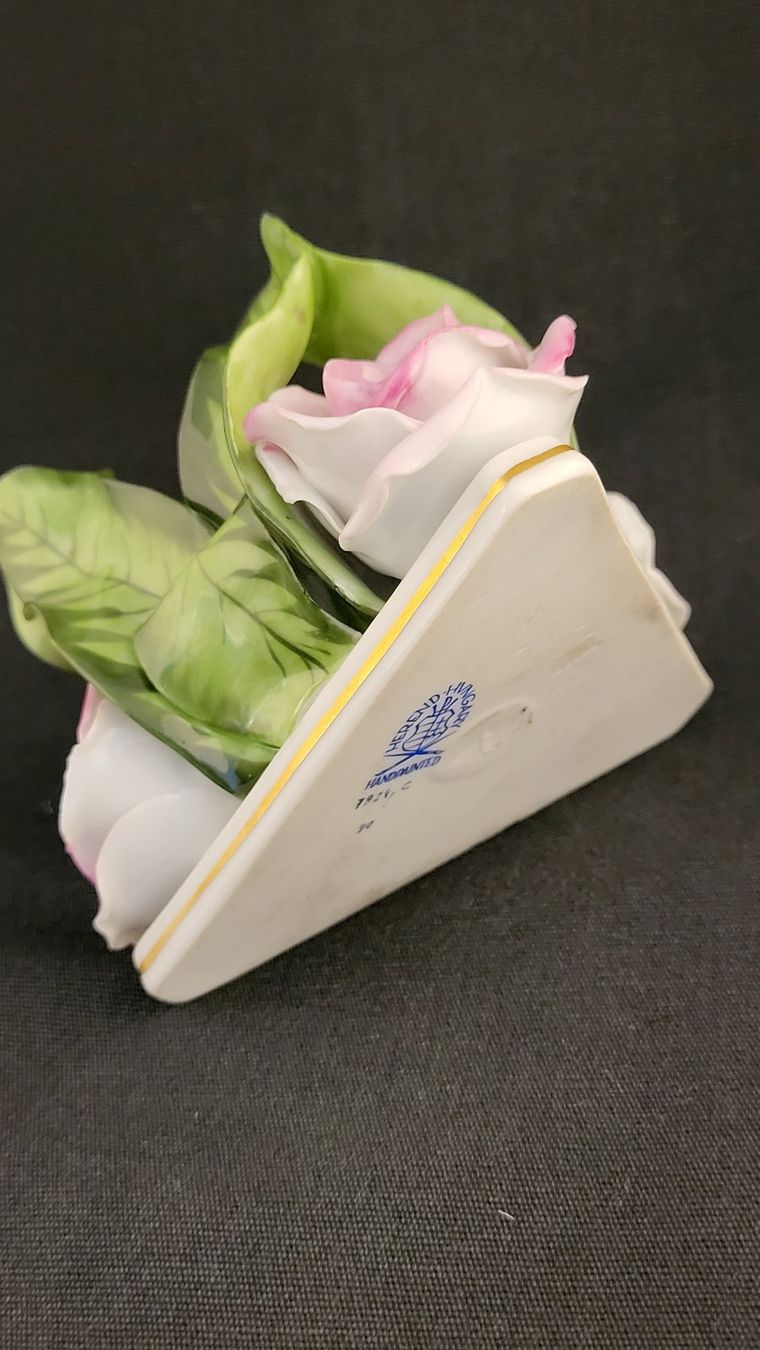 Herend Portacandele: Kerzen-Ständer mit Rosen HEREND – Usato da Basel venduto da spinne02 8