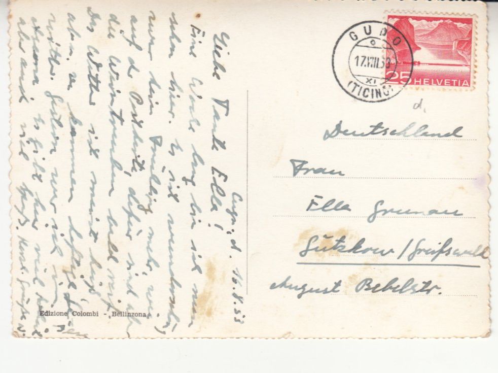 Cartoline postali: Locarno 1953 mit ST Gudo – Usato da Bürglen TG venduto da StampGraf 1
