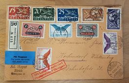 Satzbrief Flugpost 1926 nach Kochendorf, Württemberg DE