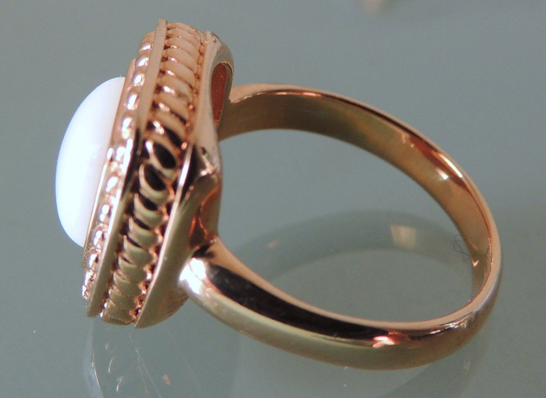 Pompidou Ringe: POMPIDOU rotvergoldeter Silber 925 Fingerring Perlmutt Gr.54 – Neu (gemäss Beschreibung) aus Waldenburg von schaller707 2
