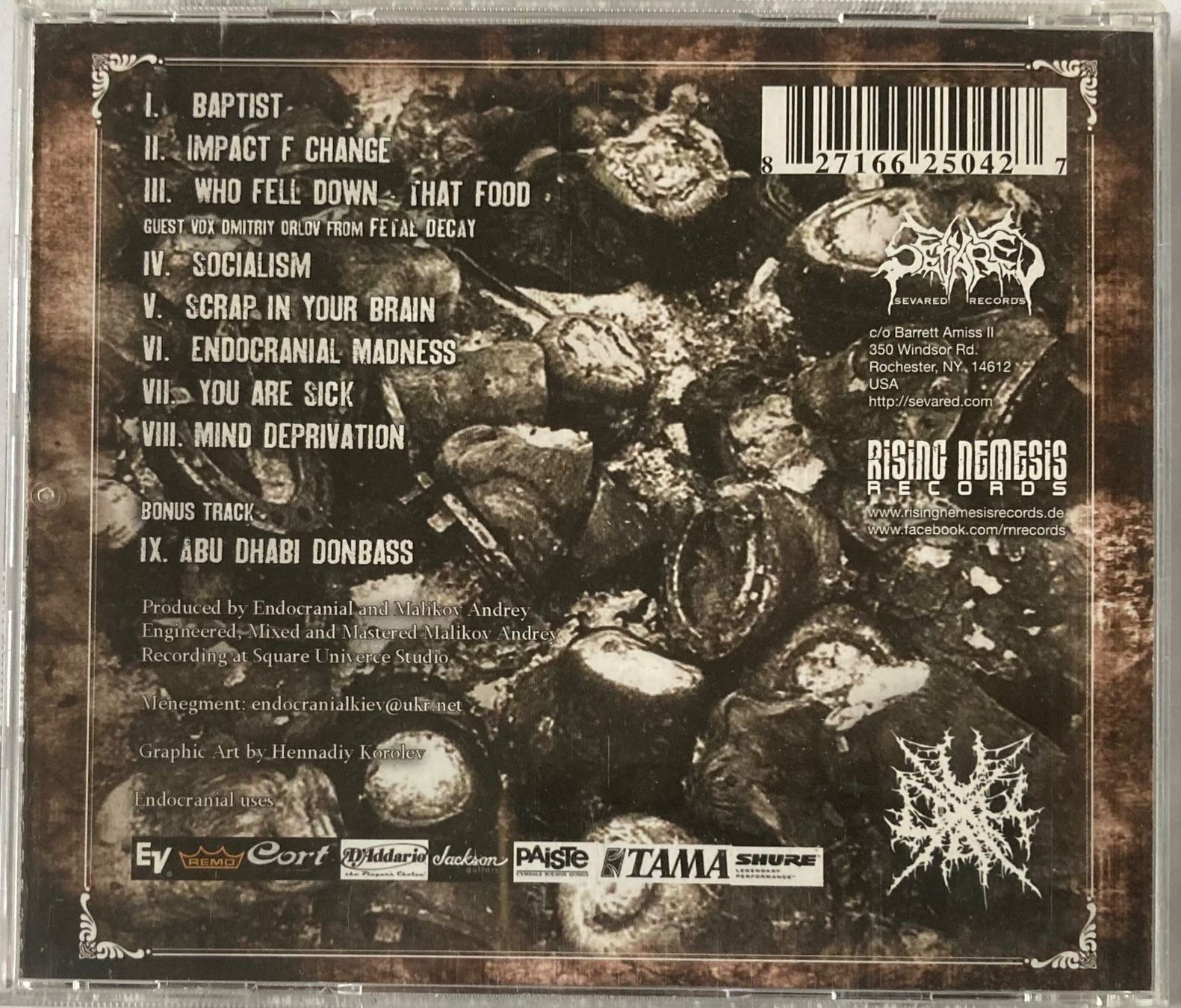 CD: ENDOCRANIAL - IMPACT OF CHANGE – Usato da Poliez-Pittet venduto da Newtown-Records 1