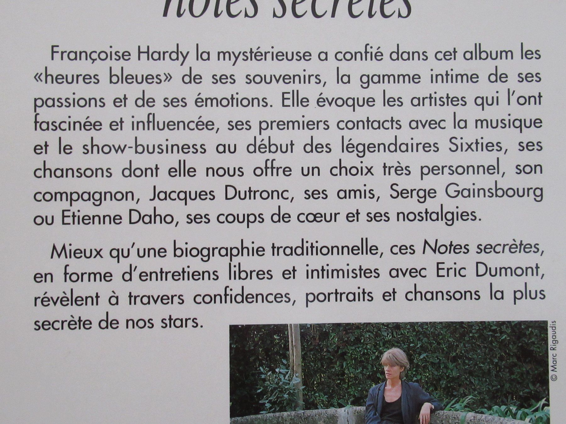 Libri: FRANCOISE HARDY - NOTES SECRETES – Usato da Grône venduto da Mire01 1