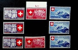 SUISSE 1 SÉRIE +  TIMBRES NEUFS** 1939. SBK 66.00 /T408